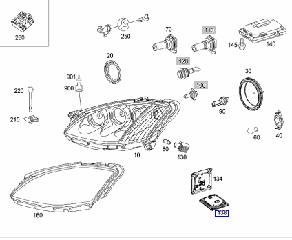 Hộp điều khiển Ballast Mercedes S400 Hộp điều khiển Ballast Mercedes S400