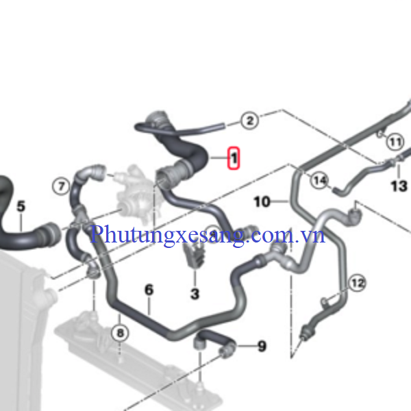 Ống nước ba chạc BMW X5 E70 2006-201 Ống nước ba chạc BMW X5 E70 2006-201