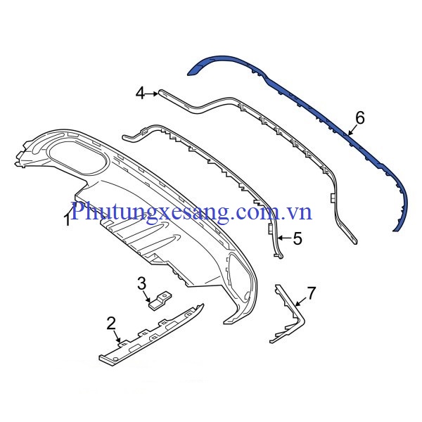 Nẹp crom cản sau Mercedes E300 E400 Nẹp crom cản sau Mercedes E300 E400