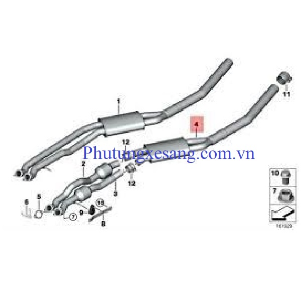 Ống xả đoạn trung tâm BMW X5 E70 Ống xả đoạn trung tâm BMW X5 E70