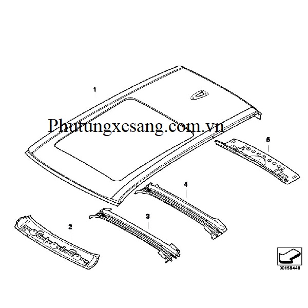 Nẹp ngang khung nóc xe BMW X5 E70 Nẹp ngang khung nóc xe BMW X5 E70