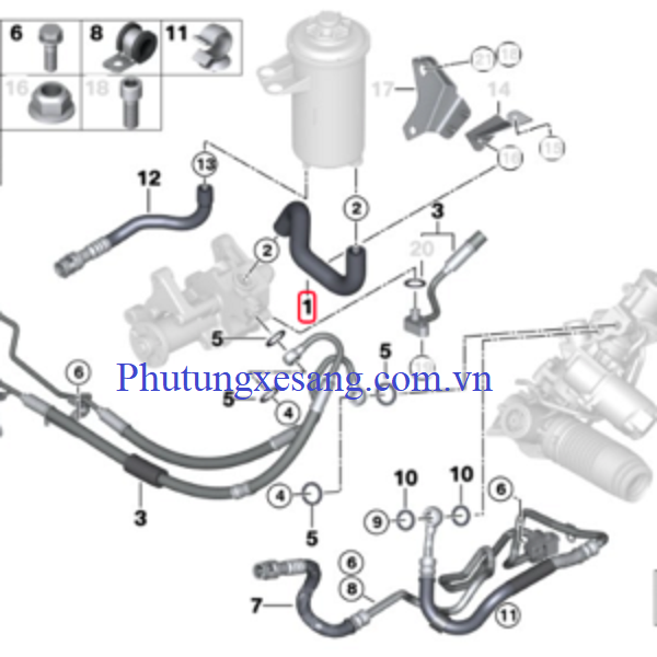 Ống chữ U dầu trợ lực lái BMW X5 E70 Ống chữ U dầu trợ lực lái BMW X5 E70