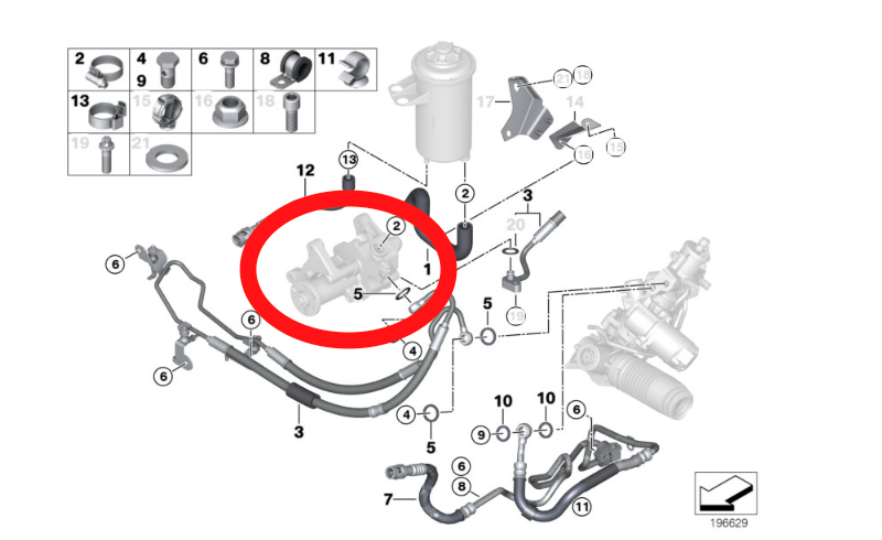 Bơm trợ lực xe audi A8 3 Bom tro luc audi so do chung