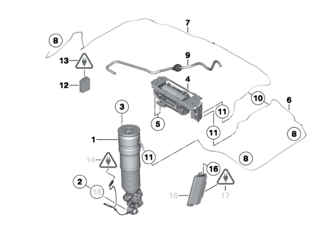 GIẢM SÓC BÓNG HƠI XE BMW740 CÁC LỖI THƯỜNG GẶP 876 So do he thong gam bmw 730li