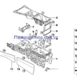 Nẹp ốp sườn trái hộp để đồ tỳ tay BM