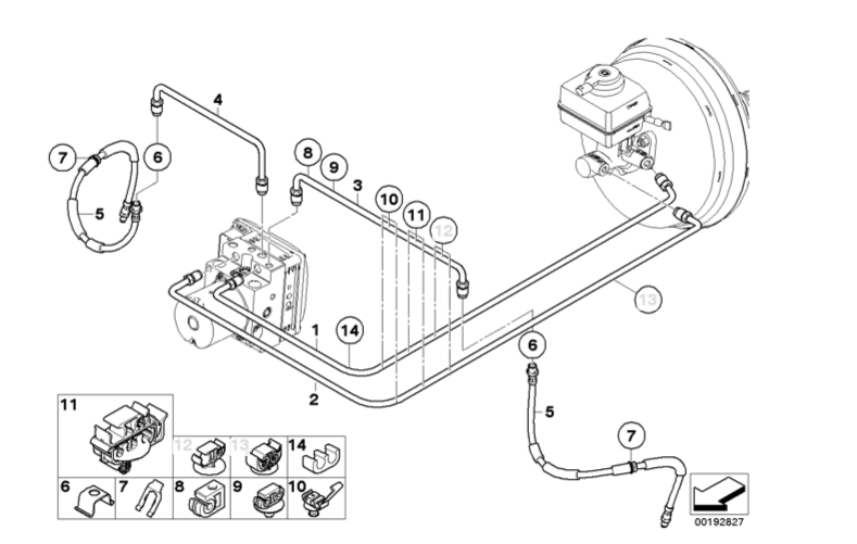 So do ong dan dau phanh BMWX5E70,X6E71 Sơ đồ ống dẫn dầu phanh BMWX5E70,X6E71