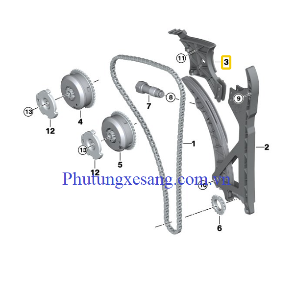 Miếng đệm tăng xích trên động cơ BMW Miếng đệm tăng xích trên động cơ BMW
