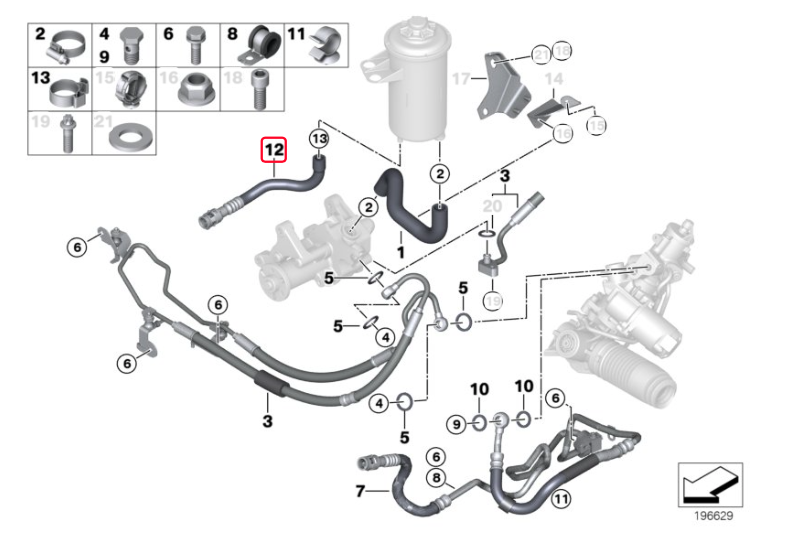 ong dan dau tro luc lai BMƯ (12) Ống dẫn dầu trợ lực lái BMW (12)