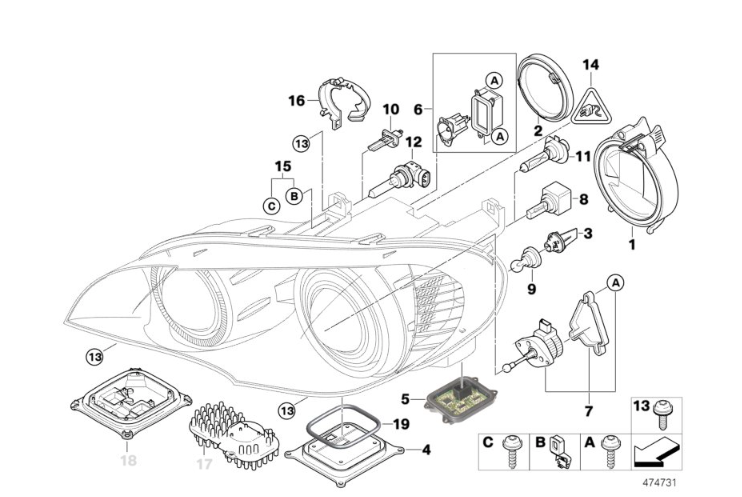 Đèn pha xenon BMW X5E70 sản xuất 2007-2013 2 Đèn pha xenon BMW X5E70