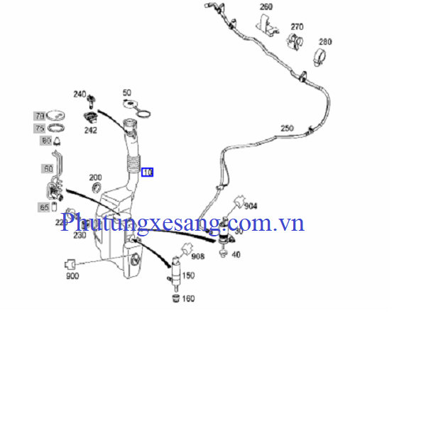 Bình nước rửa kính Mercedes GLK200 G Bình nước rửa kính Mercedes GLK200 G