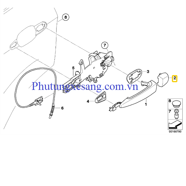 Miếng mở cửa trước sau ngoài phải BM Miếng mở cửa trước sau ngoài phải BM