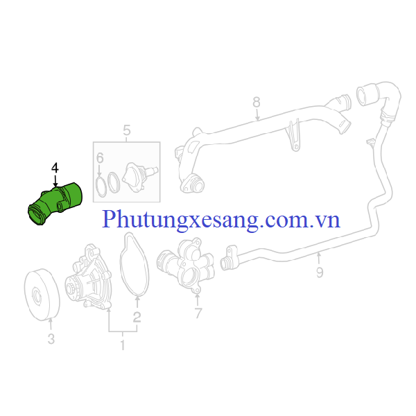 Cút nước van hằng nhiệt Mercedes C20 Cút nước van hằng nhiệt Mercedes C20