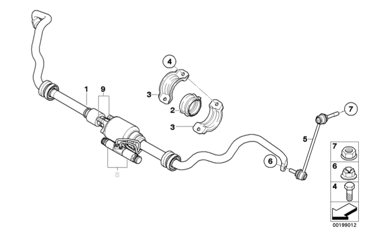 Thanh cân bằng điện tử BMW X6E71 sản xuất 2007-2019 4 Thanh cân bằng dầu thủy lực BMW X6