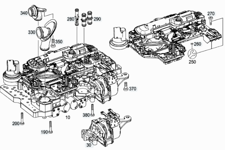 Hộp số tự động Porsche cayenne 2008-2012 dấu hiệu hư hỏng 3 Bộ Valve block điều khiển đóng mở số