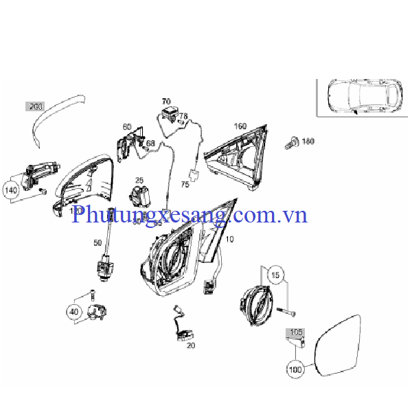 Gương chiếu hậu Mercedes GLC300 GLC Gương chiếu hậu Mercedes GLC300 GLC