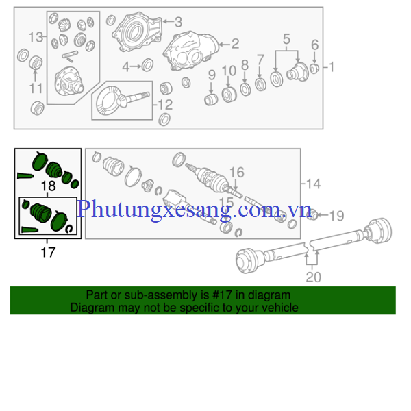 Cao su che bụi liền trục láp trước t Cao su che bụi liền trục láp trước t