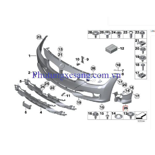 Ốp bắt đèn gầm phải BMW 320i 328i Ốp bắt đèn gầm phải BMW 320i 328i