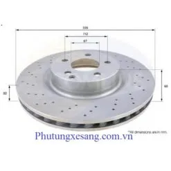 Đĩa phanh trước Mercedes S300 S350 S