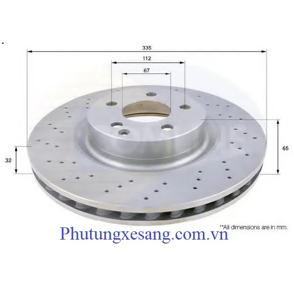Đĩa phanh trước Mercedes S300 S350 S Đĩa phanh trước Mercedes S300 S350 S