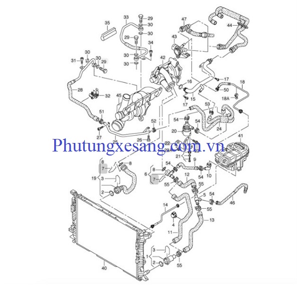 Ống vào két nước làm mát Audi A6 A6 Ống vào két nước làm mát Audi A6 A6