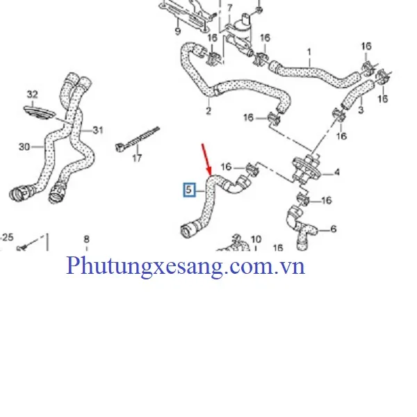 Ống nước Audi Q5 2011-2012 Ống nước Audi Q5 2011-2012
