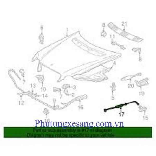 Dây giật nắp capo Mercedes C180 C200 Dây giật nắp capo Mercedes C180 C200