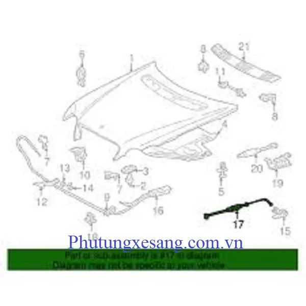 Dây giật nắp capo Mercedes C180 C200 Dây giật nắp capo Mercedes C180 C200