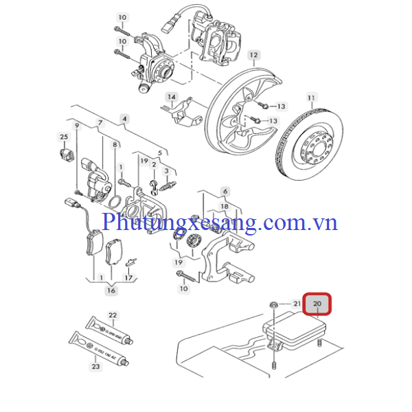 Hộp điều khiển phanh tay Audi A8 S Hộp điều khiển phanh tay Audi A8 S