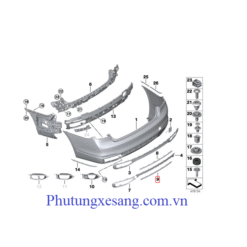 Nẹp crom cản sau dưới BMW 725i 730i