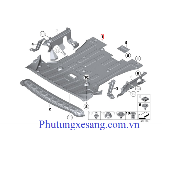Tấm chắn khoang động cơ BMW X3 X4 Tấm chắn khoang động cơ BMW X3 X4