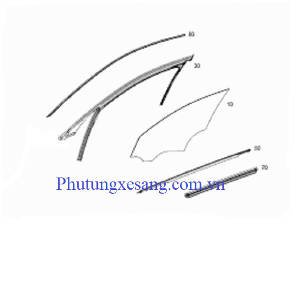 Gioăng cửa kính trước phải Mercede Gioăng cửa kính trước phải Mercede