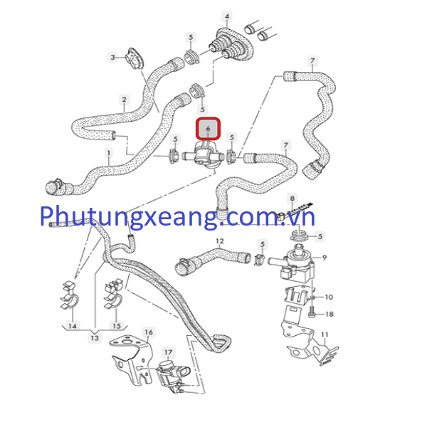 Van nước nóng Audi A4 A5 Q5 Volkswag Van nước nóng Audi A4 A5 Q5 Volkswag