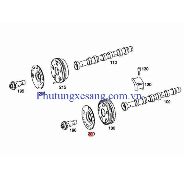 Ốp đầu nhông cam xả phải Mercedes G5 Ốp đầu nhông cam xả phải Mercedes G5