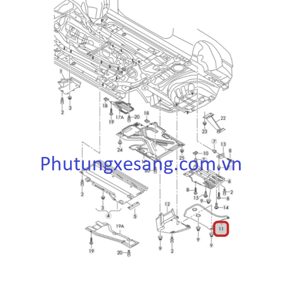 Tấm chắn bùn gầm bình xăng Audi A4 A Tấm chắn bùn gầm bình xăng Audi A4 A