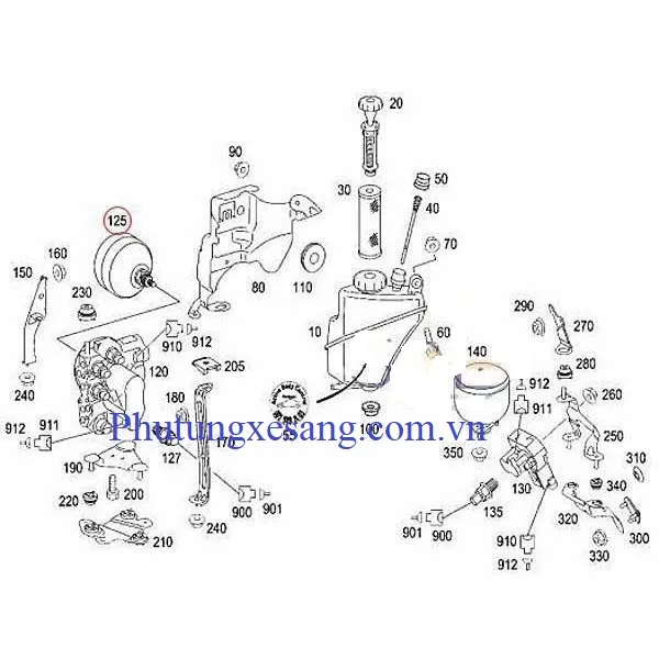 Bầu tích áp trước Mercedes S450 S560 Bầu tích áp trước Mercedes S450 S560