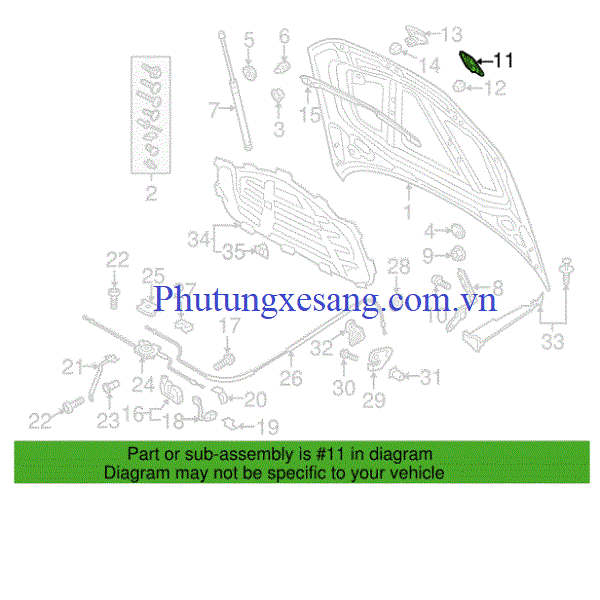 Khóa trên capo phải Audi A3 S3-8V082 Khóa trên capo phải Audi A3 S3-8V082