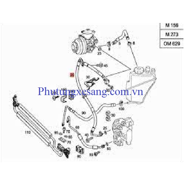 Ống tuy ô dầu từ bơm trợ lực Mercede Ống tuy ô dầu từ bơm trợ lực Mercede