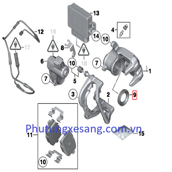 Bộ sửa chữa caliper sau BMW X3 X4 X5 Bộ sửa chữa caliper sau BMW X3 X4 X5