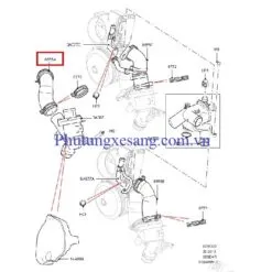 Ống nước từ bơm nước vào van hằng nhiệt Range rover Land rover