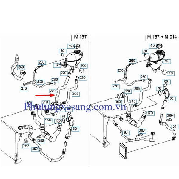 Ống nước Mercedes E300 E350 CLS300 C Ống nước Mercedes E300 E350 CLS300 C