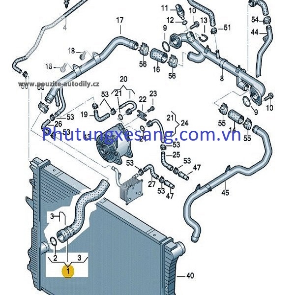 Ống nước Audi Q7 V8 2006-2010-7L6122 Ống nước Audi Q7 V8 2006-2010-7L6122