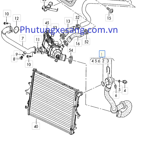 Ống nước từ bơm vào két Audi Q7 V8 2 Ống nước từ bơm vào két Audi Q7 V8 2