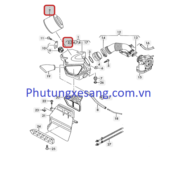 Lọc gió động cơ Audi A4 A5 Q5 3 Lọc gió động cơ Audi A4 A5 Q5 3