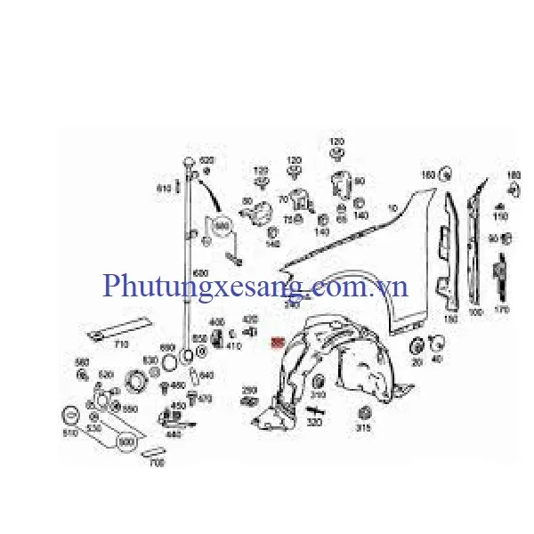 Lòng vè chắn bùn trước trái Mercedes Lòng vè chắn bùn trước trái Mercedes