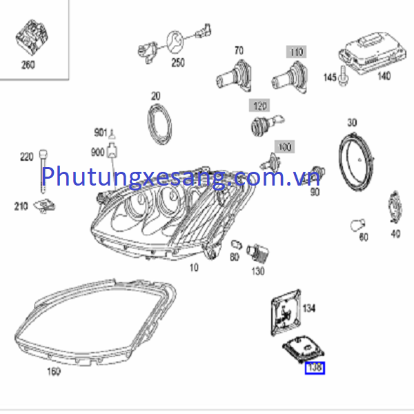 Hộp điều khiển đèn xenon Mercedes S3 Hộp điều khiển đèn xenon Mercedes S3