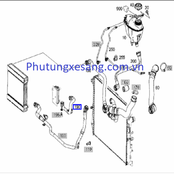 Ống nước turbo trái Mercedes S300 S3 Ống nước turbo trái Mercedes S300 S3