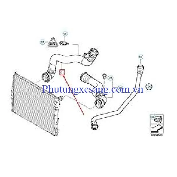 Ống nước làm mát động cơ BMW X5 E7 Ống nước làm mát động cơ BMW X5 E7