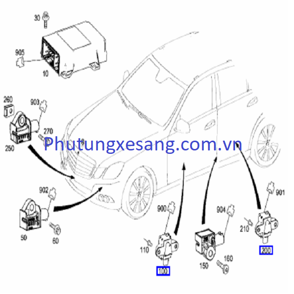 Cảm biến kích nổ cửa trước sau Merce Cảm biến kích nổ cửa trước sau Merce