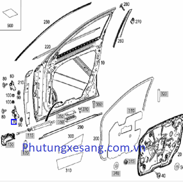 Bản lề dưới cửa trước trái Mercede Bản lề dưới cửa trước trái Mercede