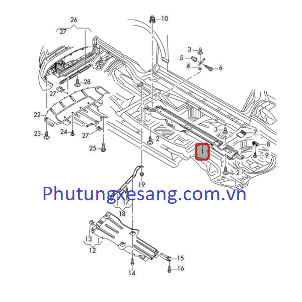 Tấm chắn dọc xe trái Audi Q7-7L88252 Tấm chắn dọc xe trái Audi Q7-7L88252